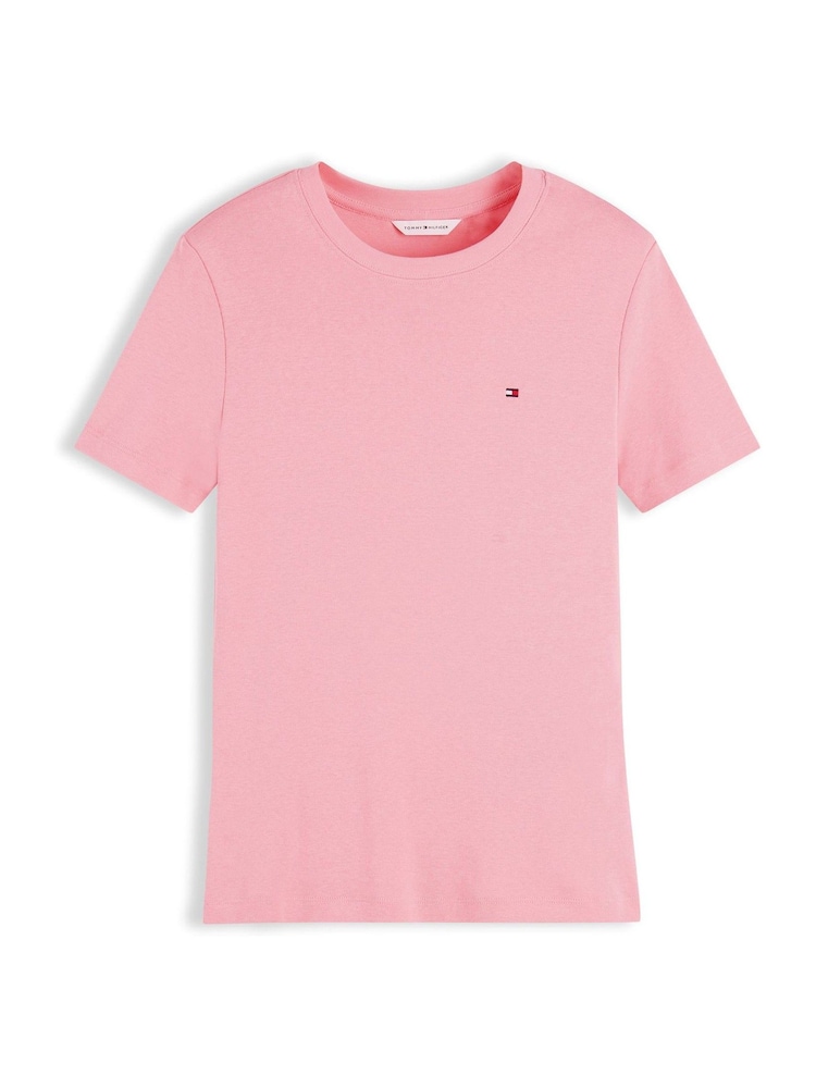 Różowy - Tommy Hilfiger Slim Crew Neck T-Shirt - Obraz 5 z 5 Różowy - Tommy Hilfiger Slim Crew Neck T-Shirt - Obraz 5 z 5