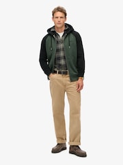 Superdry Forest Green Marl/Black Essential Baseball Zip Hoodie - Image 1 of 5