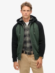 Superdry Forest Green Marl/Black Essential Baseball Zip Hoodie - Image 2 of 5