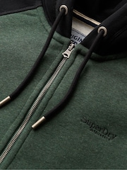 Superdry Forest Green Marl/Black Essential Baseball Zip Hoodie - Image 5 of 5