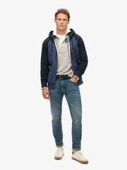 Superdry Heritage Navy Marl/Eclipse Navy Essential Baseball Zip Hoodie - Image 2 of 5
