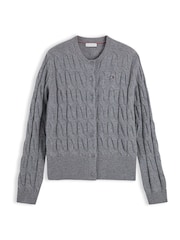 Gris - Tommy Hilfiger Pure Wool Cable Knit Slim Cardigan - Imagen 5 de 5