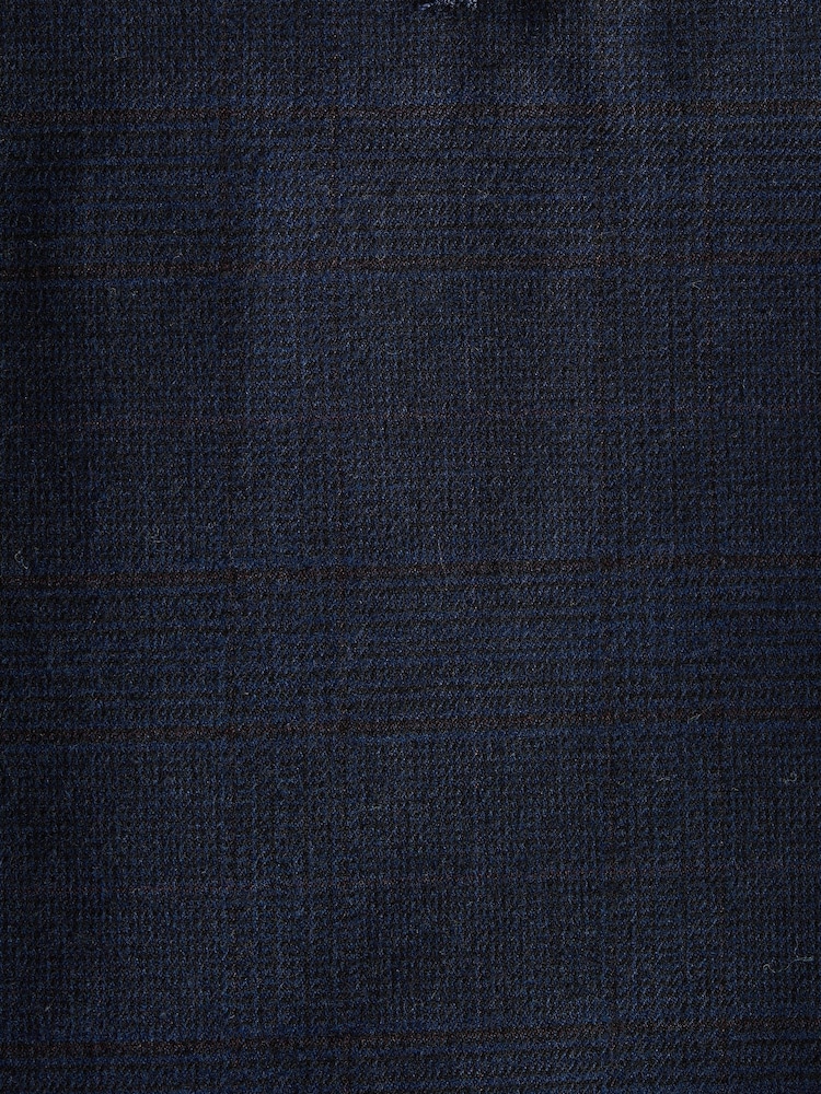 Navy Check Brushed Belted Chinos Trousers - Image 10 of 10