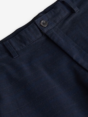 Navy Check Brushed Belted Chinos Trousers - Image 7 of 10