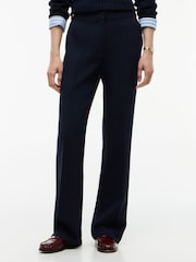 Tommy Hilfiger Blue Gold-Tone Button Slim Bootcut Trousers - Image 1 of 5