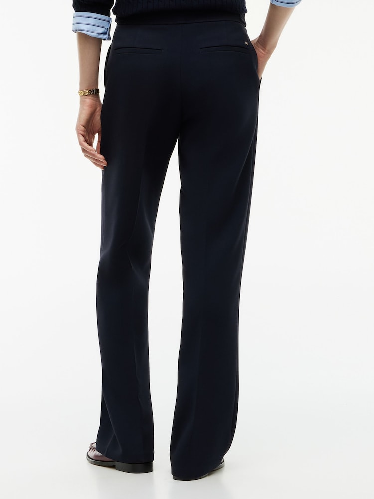 Tommy Hilfiger Blue Gold-Tone Button Slim Bootcut Trousers - Image 2 of 5