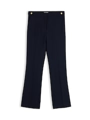 Tommy Hilfiger Blue Gold-Tone Button Slim Bootcut Trousers - Image 5 of 5