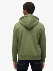 Superdry Thrift Olive Marl Neon Graphic Zip Hoodie - Image 3 of 4