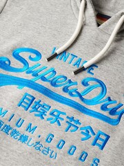 Superdry Authentic Grey Marl Neon Vintage Logo Graphic Hoodie - Image 5 of 5