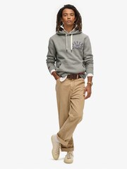 Superdry Light Grey True Grit Track & Field Graphic Hoodie - Image 2 of 4