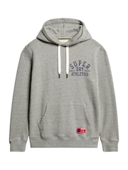 Superdry Light Grey True Grit Track & Field Graphic Hoodie - Image 3 of 4