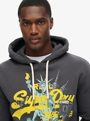 Superdry Athletic Grey Marl New York VL Graphic Hoodie - Image 3 of 6