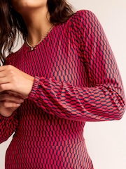 Boden Red Camille Jersey Midi Dress - Image 5 of 6