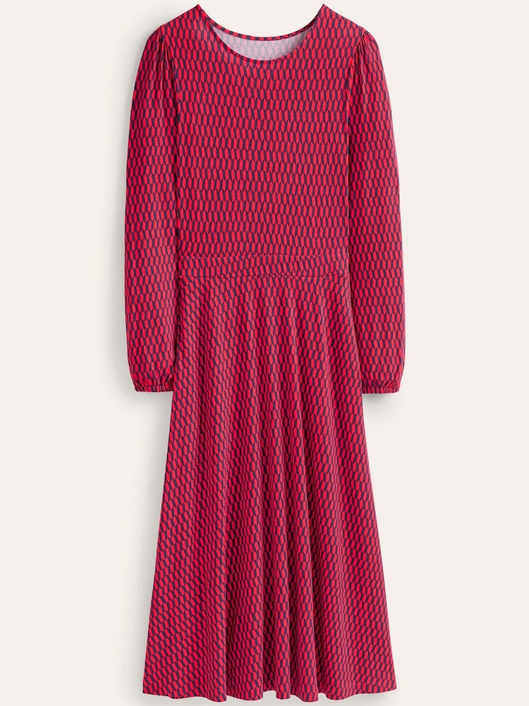 Boden Red Camille Jersey Midi Dress - Image 6 of 6