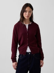 Burgundijas sarkans - Gap CashSoft īss kardigans - Attēls 1 no 4