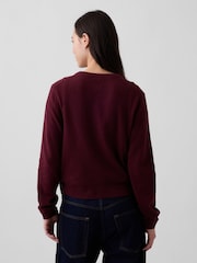 Burgundijas sarkans - Gap CashSoft īss kardigans - Attēls 2 no 4