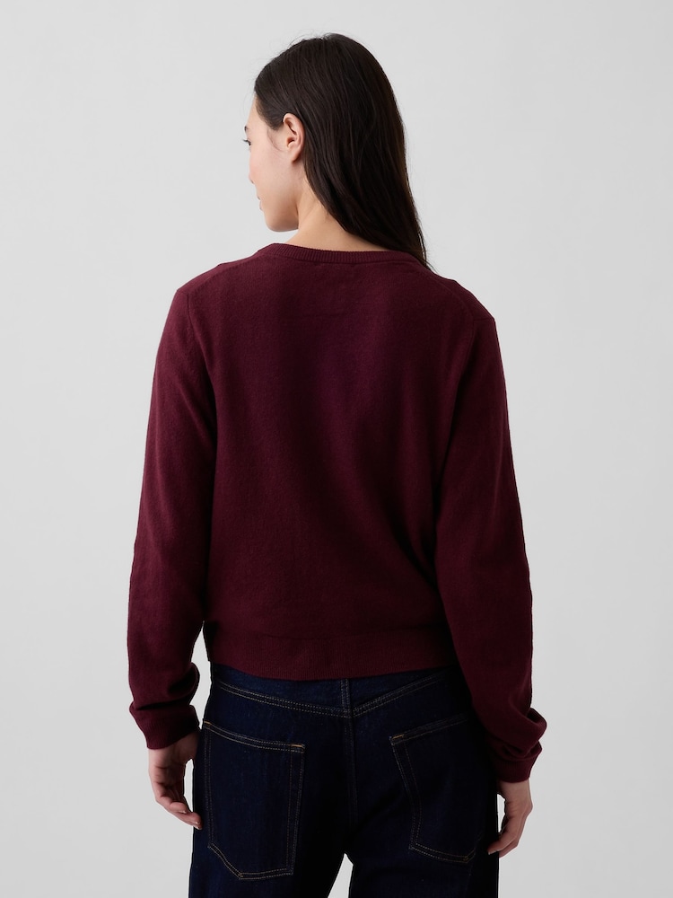 Burgundijas sarkans - Gap CashSoft īss kardigans - Attēls 2 no 4