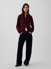 Burgundijas sarkans - Gap CashSoft īss kardigans - Attēls 3 no 4