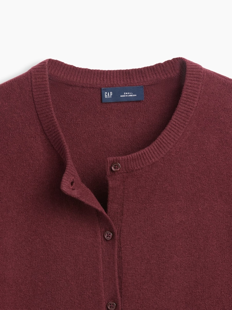 Burgundijas sarkans - Gap CashSoft īss kardigans - Attēls 4 no 4