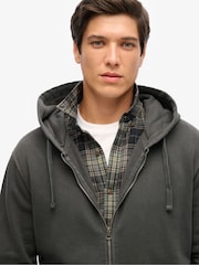 Superdry Washed Black 100% Cotton Contrast Stitch Zip Hoodie - Image 3 of 5