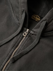 Superdry Washed Black 100% Cotton Contrast Stitch Zip Hoodie - Image 5 of 5