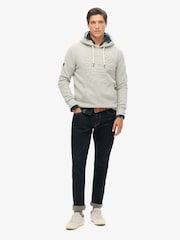 Bege Stone Marl - Superdry gráfico com logotipo em relevo Hoodie - Imagem 2 de 6