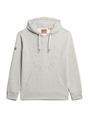 Bege Stone Marl - Superdry gráfico com logotipo em relevo Hoodie - Imagem 4 de 6