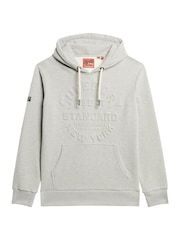 Bege Stone Marl - Superdry gráfico com logotipo em relevo Hoodie - Imagem 5 de 6