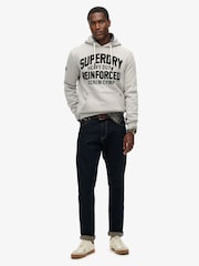 Superdry Stone Beige Marl Embroider Script Graphic Hoodie - Image 1 of 5