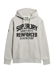 Superdry Stone Beige Marl Embroider Script Graphic Hoodie - Image 4 of 5