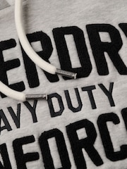 Superdry Stone Beige Marl Embroider Script Graphic Hoodie - Image 5 of 5