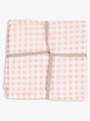 The Little Tailor Pink/White Muslin 100% Cotton Baby Blanket - Image 5 of 7