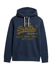 Marga azul marino vintage - Sudadera clásica con capucha y diseño gráfico de estilo vintage de Superdry - Imagen 4 de 5