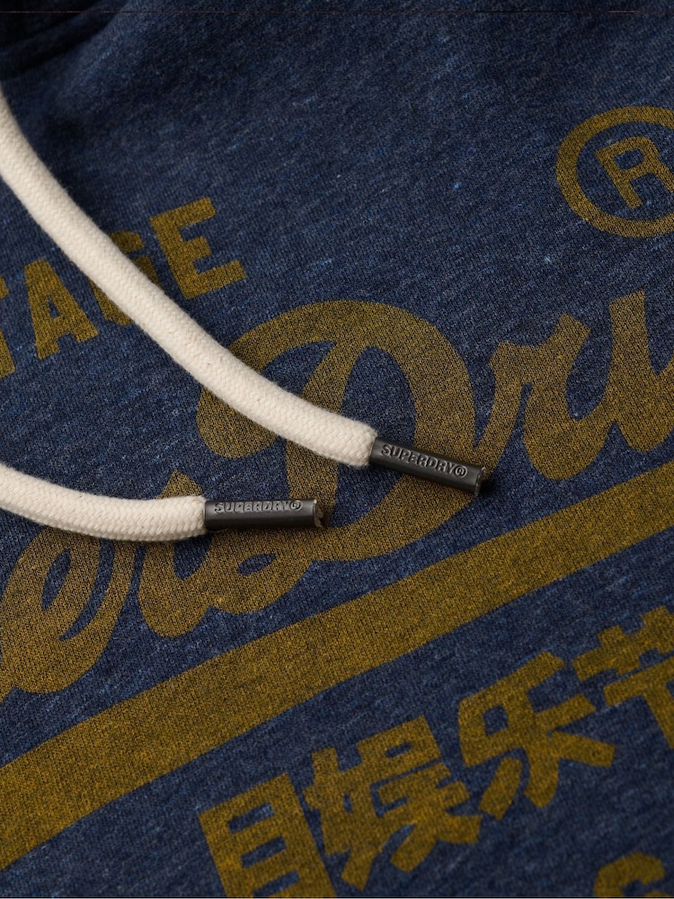 Marga azul marino vintage - Sudadera clásica con capucha y diseño gráfico de estilo vintage de Superdry - Imagen 5 de 5