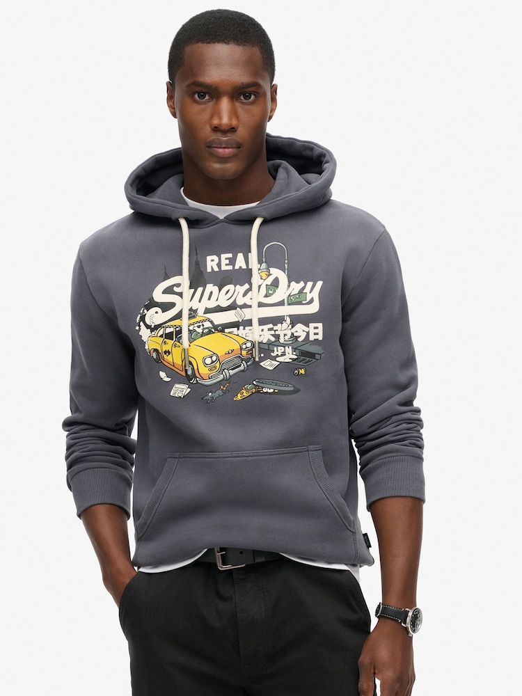 Темно-синий Noho - Худи с принтом Superdry New York VL - Изображение 1 из 6