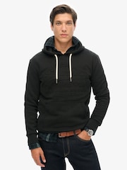 Superdry Jet Black Embossed Vintage Logo Hoodie - Image 1 of 5