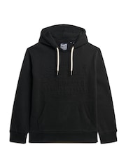 Superdry Jet Black Embossed Vintage Logo Hoodie - Image 4 of 5
