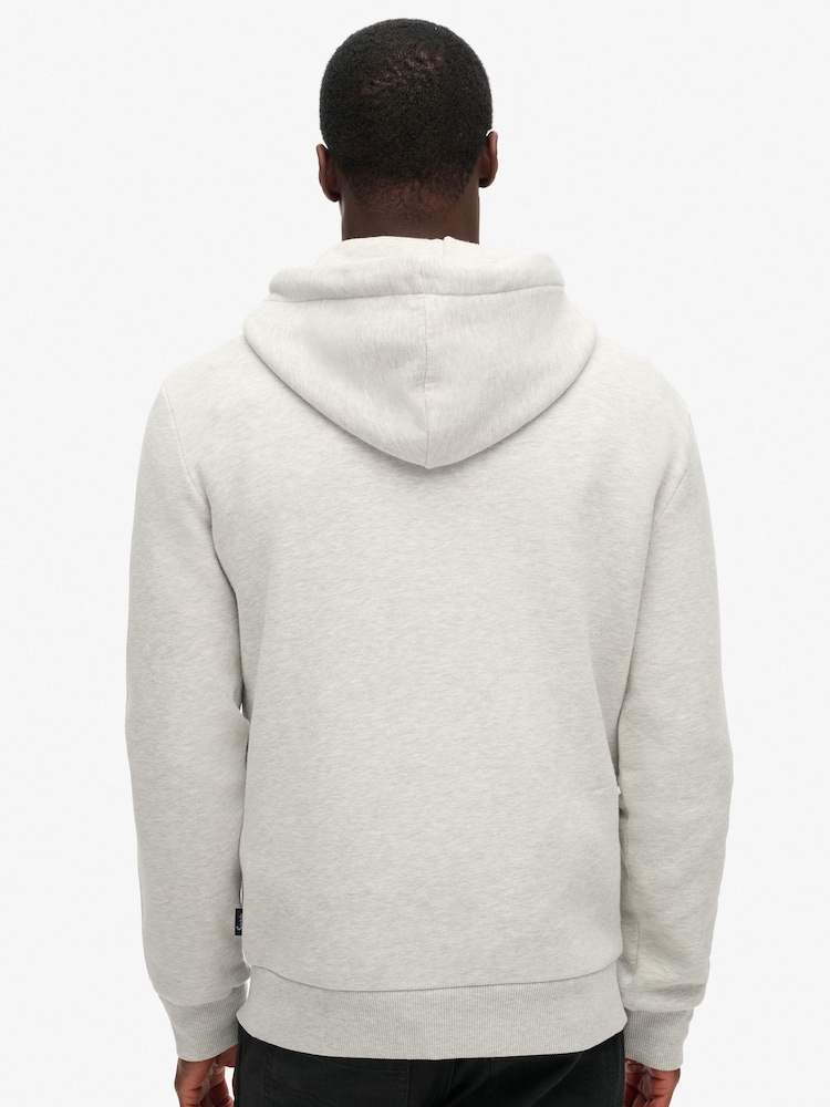 Superdry Glacier Grey Marl New York VL Graphic Hoodie - Image 2 of 6