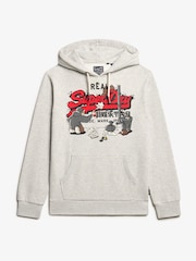 Superdry Glacier Grey Marl New York VL Graphic Hoodie - Image 5 of 6