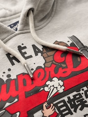 Superdry Glacier Grey Marl New York VL Graphic Hoodie - Image 6 of 6