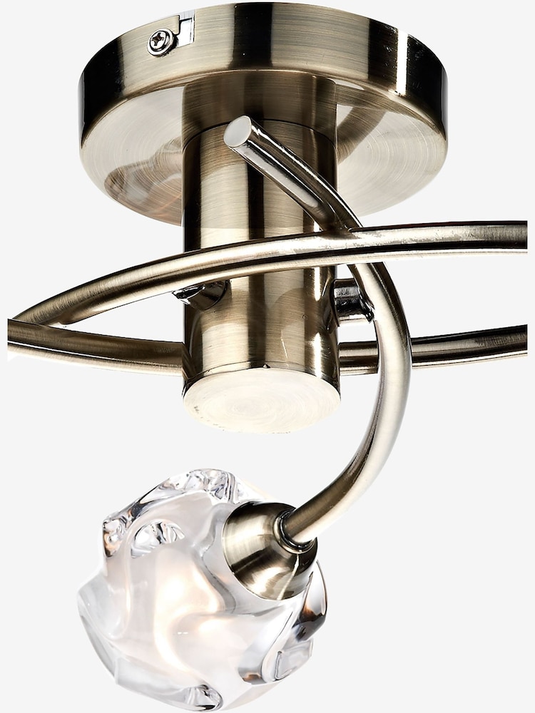 Dar Lighting Brass Seattle 3 Light Flush Fitting - Image 4 of 4
