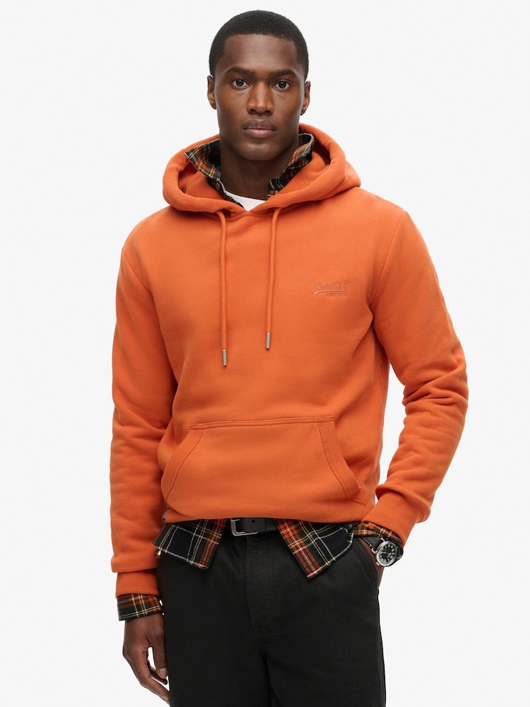 Superdry Brown Autumn Glaze Essential Slim Fit Logo Hoodie - Image 1 of 6