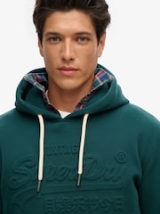 Superdry Furnice Green Embossed Vintage Logo Hoodie - Image 3 of 5