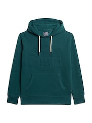 Superdry Furnice Green Embossed Vintage Logo Hoodie - Image 4 of 5