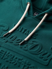 Superdry Furnice Green Embossed Vintage Logo Hoodie - Image 5 of 5