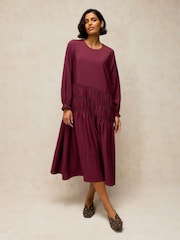 White Stuff Purple Adeline Drop Waist Dress - Image 1 of 6