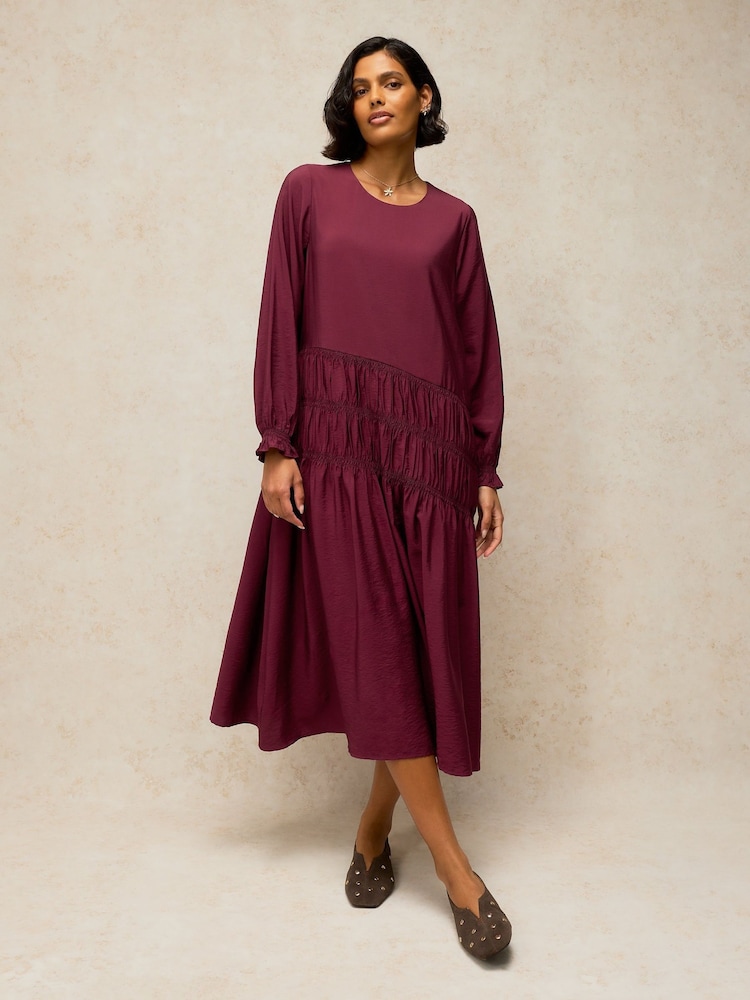 White Stuff Purple Adeline Drop Waist Dress - Image 1 of 6