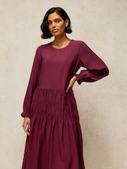 White Stuff Purple Adeline Drop Waist Dress - Image 3 of 6