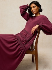 White Stuff Purple Adeline Drop Waist Dress - Image 4 of 6