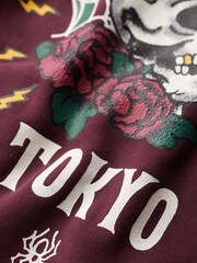 Superdry Fig Purple Tattoo Back Graphic Loose Hoodie - Image 7 of 7